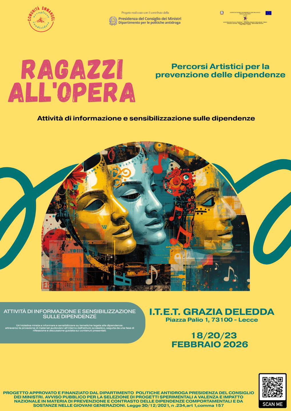 Locandina progetto Ragazzi all’Opera – ITET Grazia Deledda (Lecce), febbraio 2026